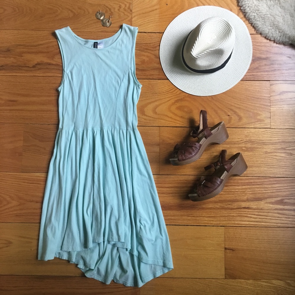 Pale mint high neck dress